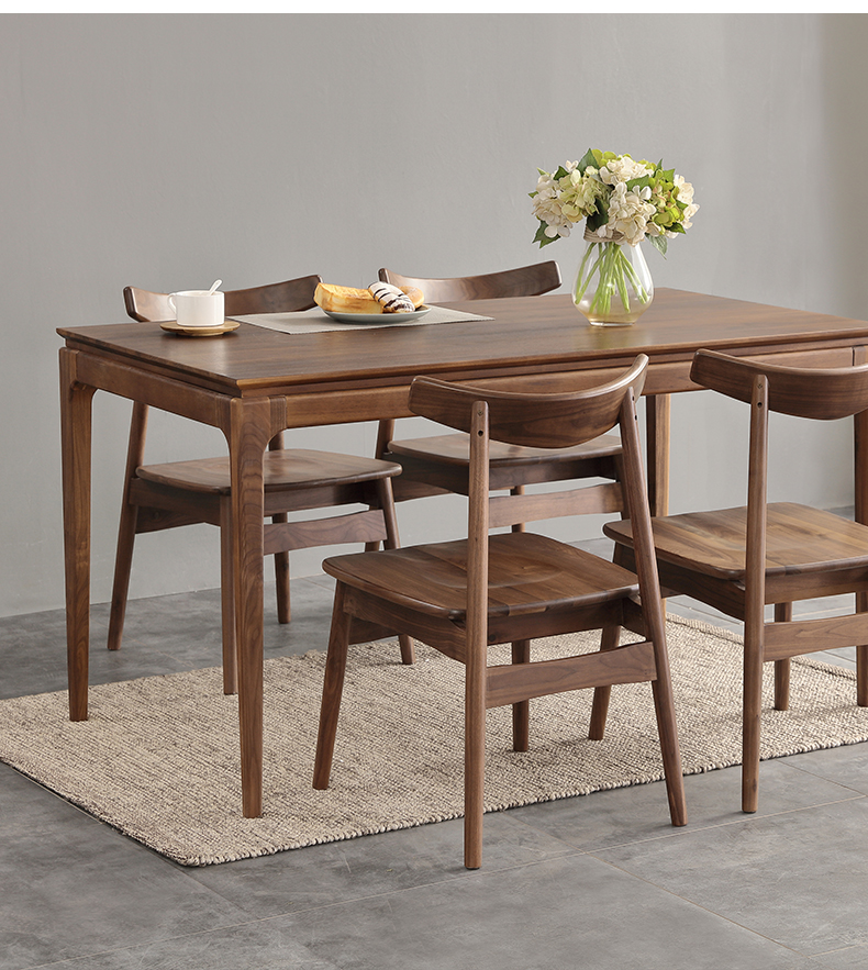 肃音椅子/凳子h-99 北欧北美黑胡桃木餐椅实木椅子牛角椅子家用餐桌椅