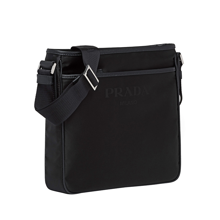 prada普拉达男士尼龙皮革拼接邮差包2vh7972e9sf0002vooo19年秋冬