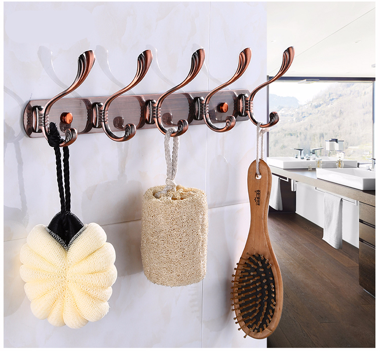 卫生间不锈钢衣服挂钩免打孔美式挂衣钩墙壁浴室排钩衣帽钩壁挂钩定制