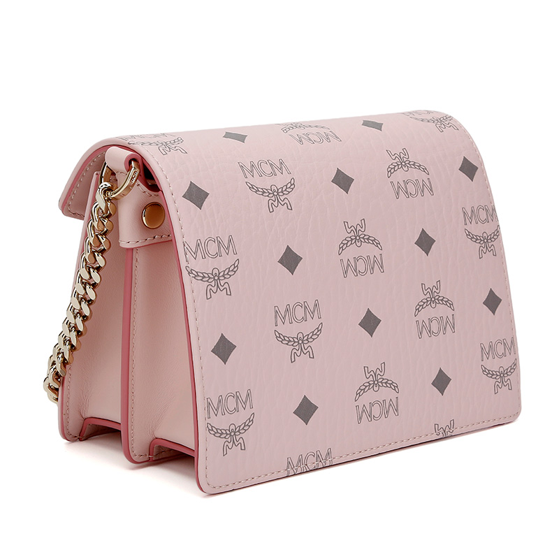 mcm奢侈品女士patriciavisetos系列粉色单肩斜挎包粉色少女心520告白