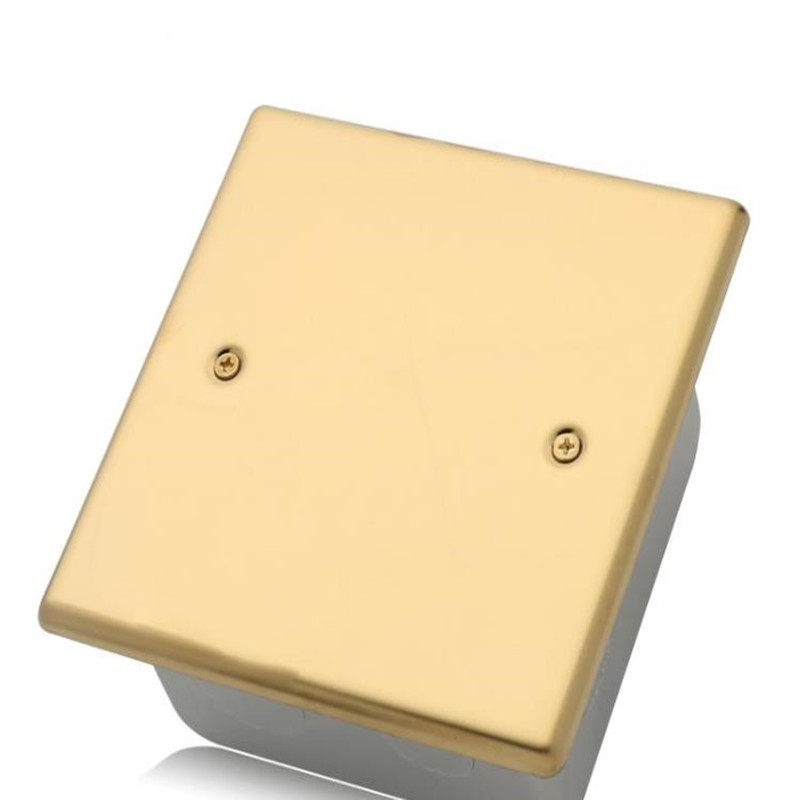 120型不锈钢镀铜地面插座盖板125125盖板地插用盲板线盒盖子安心抵