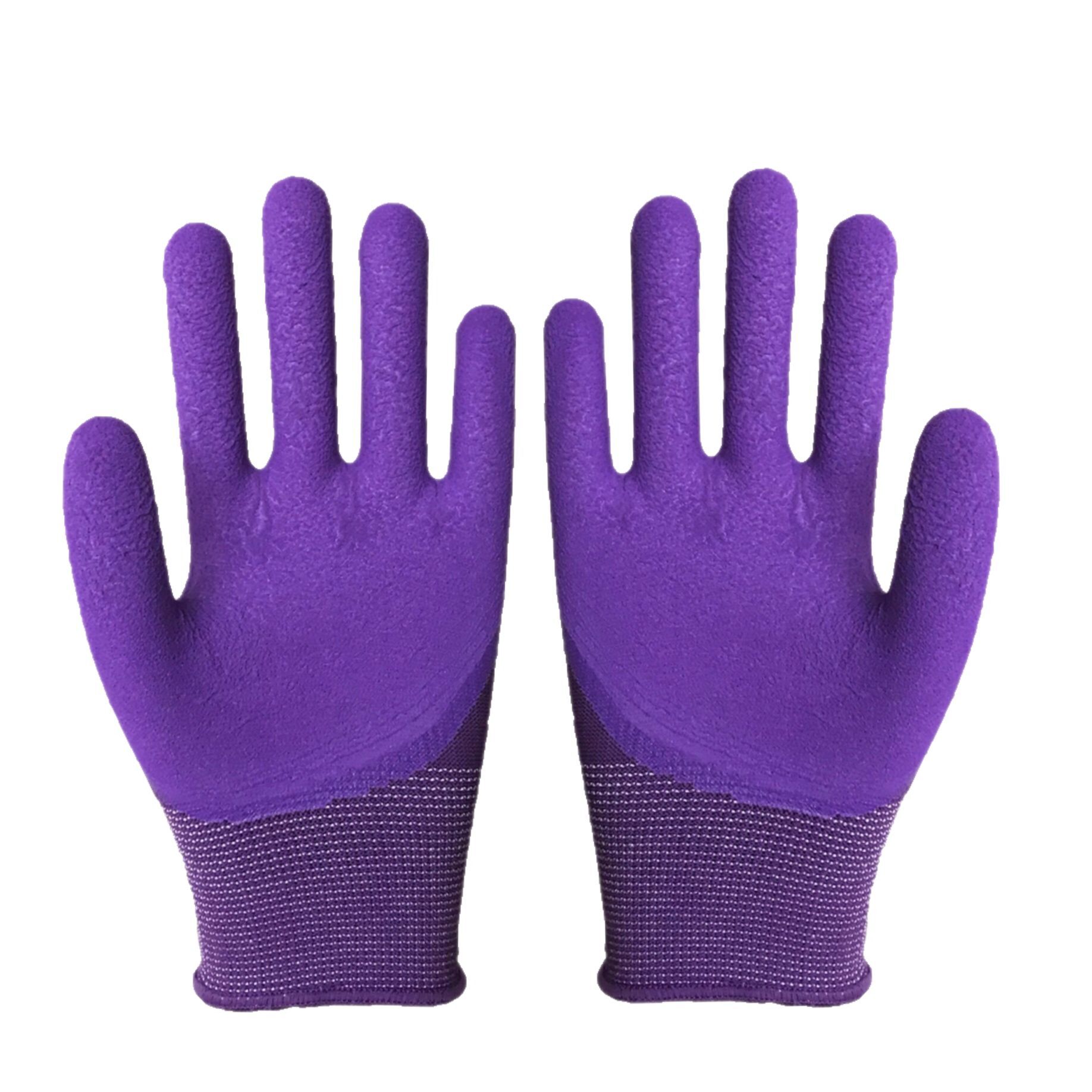 《女士小码手套劳保耐磨浸胶防滑透气乳胶发泡王工作干活橡胶皮防护