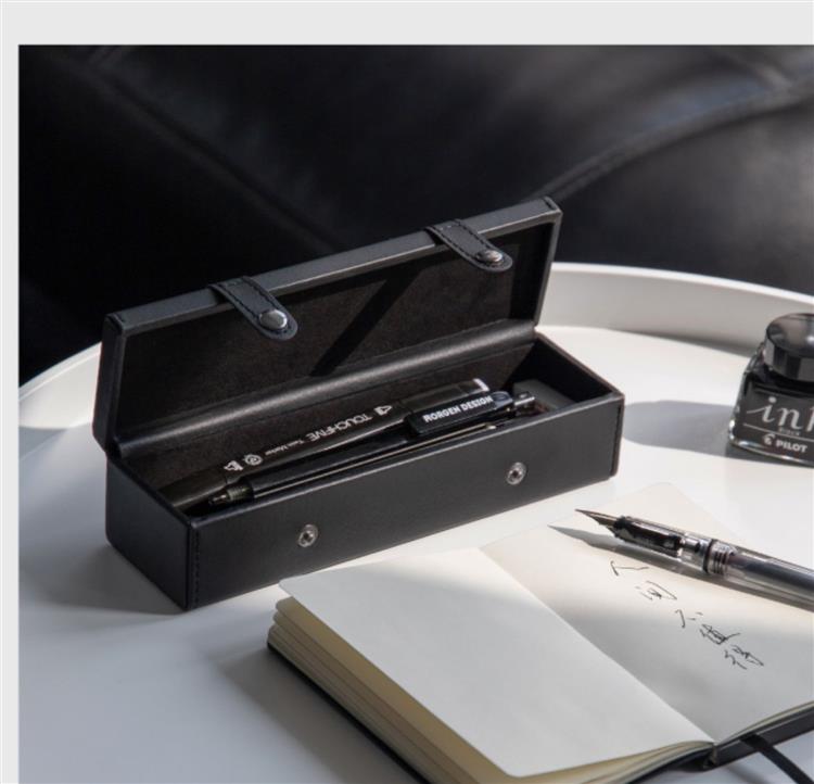 文具盒男高端抖音笔袋ins无印风简约皮设计师大学生女网红铅笔盒