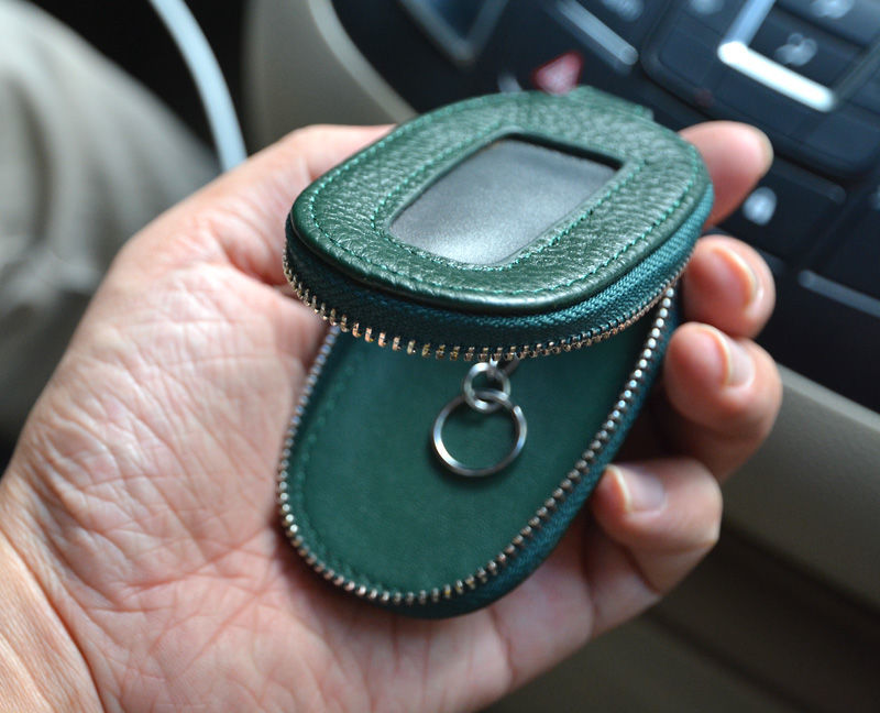 真皮车用钥匙包通用男女款头层牛皮简约时尚汽车遥控器皮套黑色