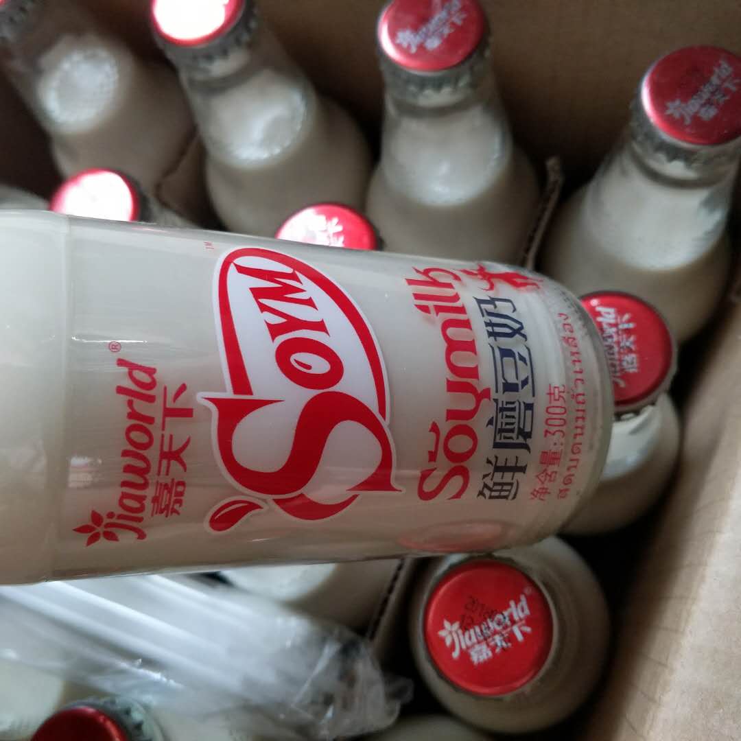 嘉天下鲜磨豆奶饮料原味豆奶饮品300ml24瓶玻璃瓶装整箱756瓶