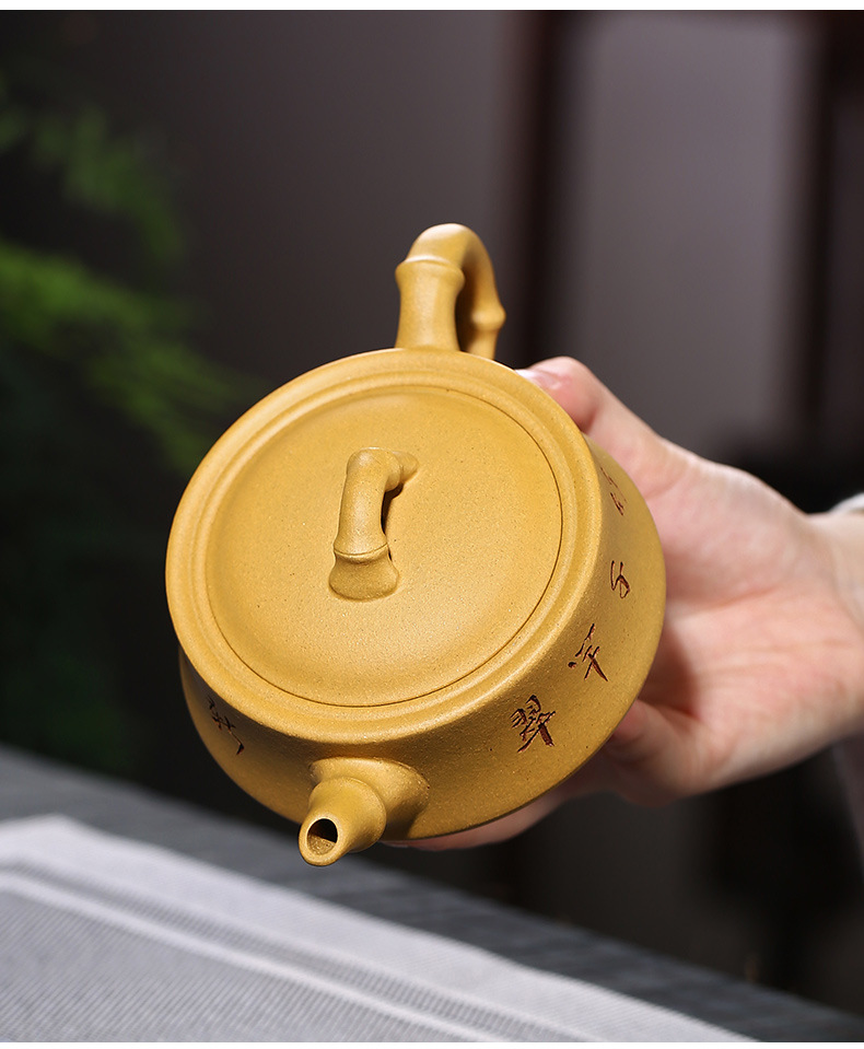 宜兴紫砂壶段泥竹节壶厂家批发强济人茶壶正品茶具