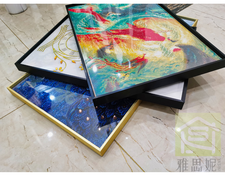 三维工匠钻石画裱框十字绣铝合金属外框架子带玻璃定制尺寸银色铝合金