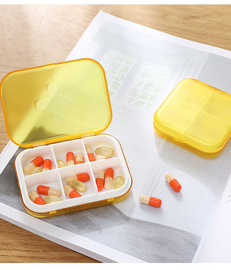 小药盒便携女一周分装药盒随身收纳分药盒迷你药品丸盒子密封薬盒简约