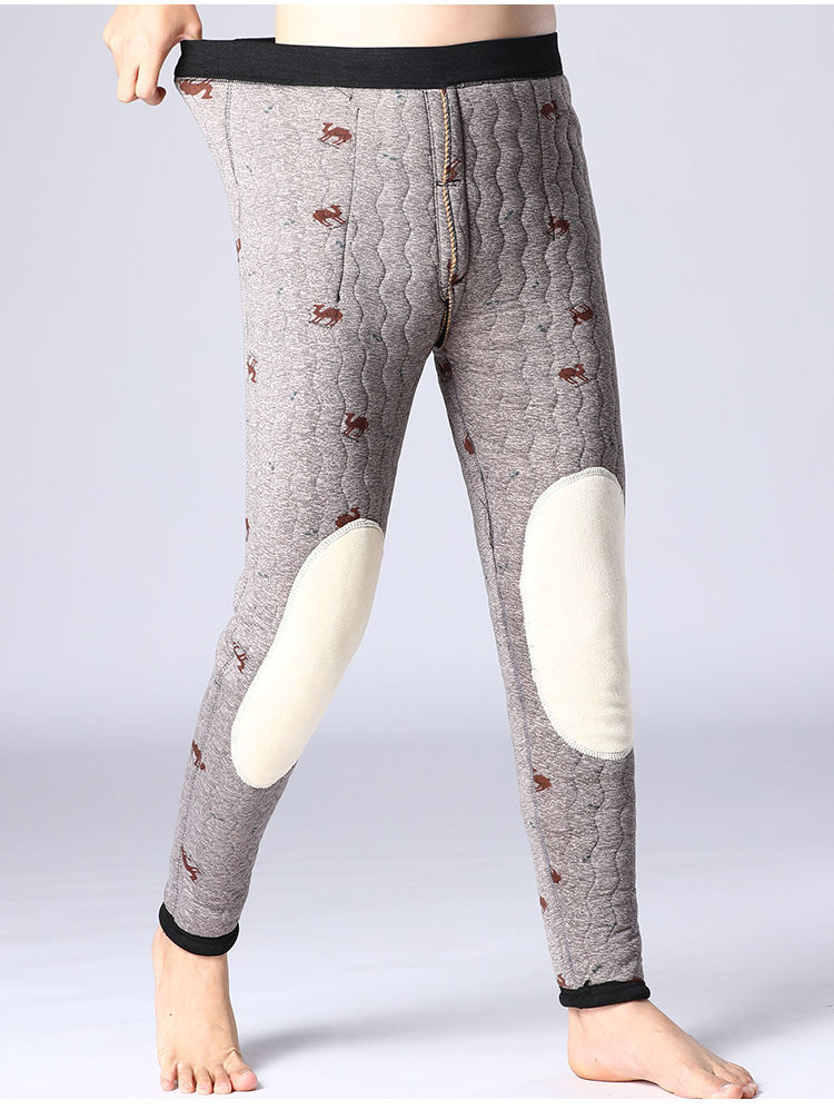 中老年驼绒棉裤加绒加厚高腰棉裤冬季男三层加厚女妈妈保暖裤外穿