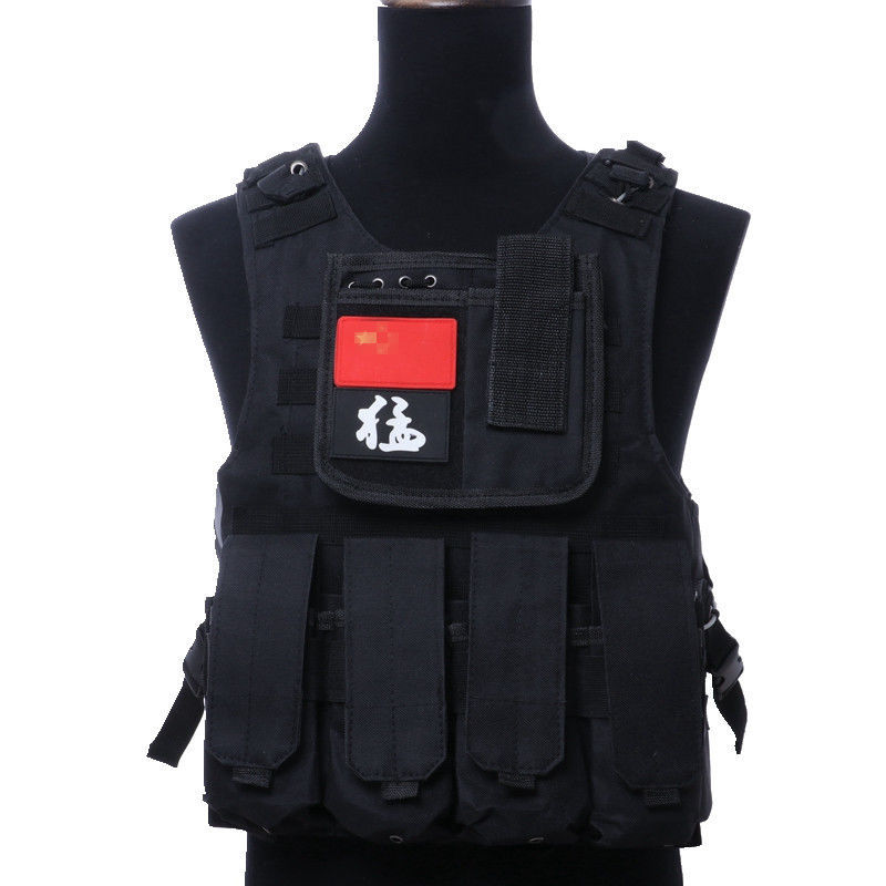 战术背心多功能特种兵作战户外cs野战装备军迷迷彩钢丝防护刺马甲黑色