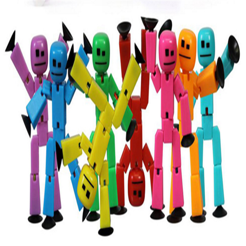 颜色随机吸盘火柴人玩具小人机器人木偶人摄影动画小人道具减压儿童