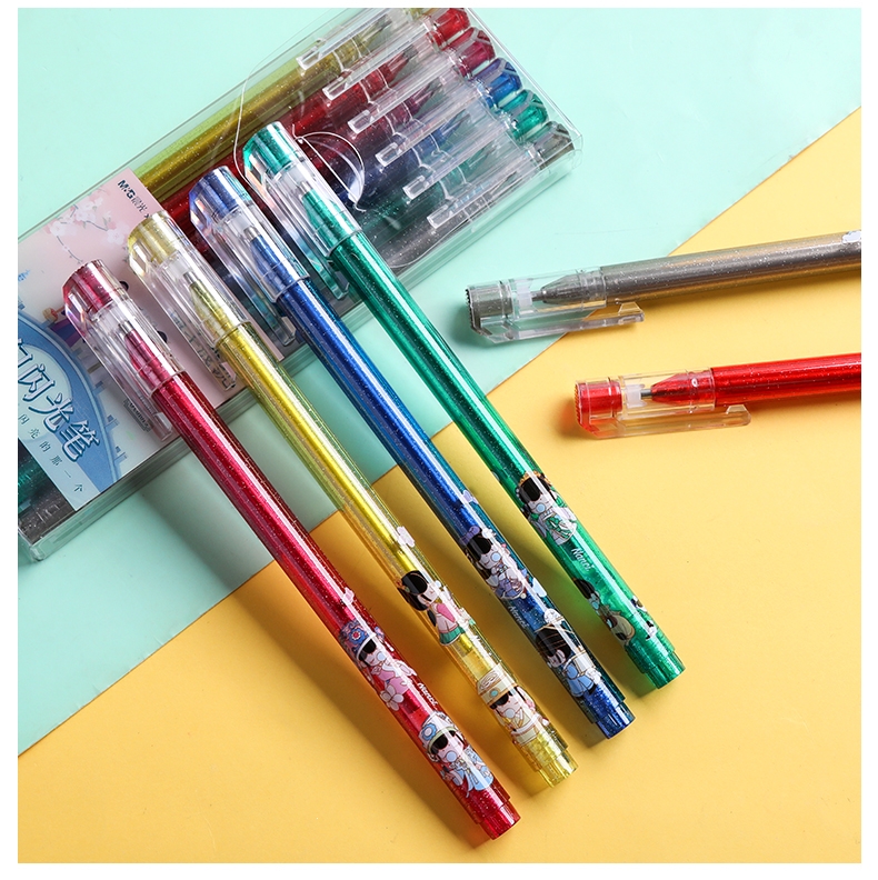 晨光mg与子成说梦幻闪光笔啫喱彩色中性笔闪亮金属笔多色学生v7111