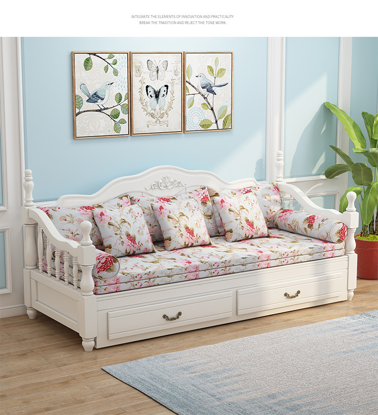 实木沙发床可折叠客厅小户型双人18米多功能简约现代推拉两用床