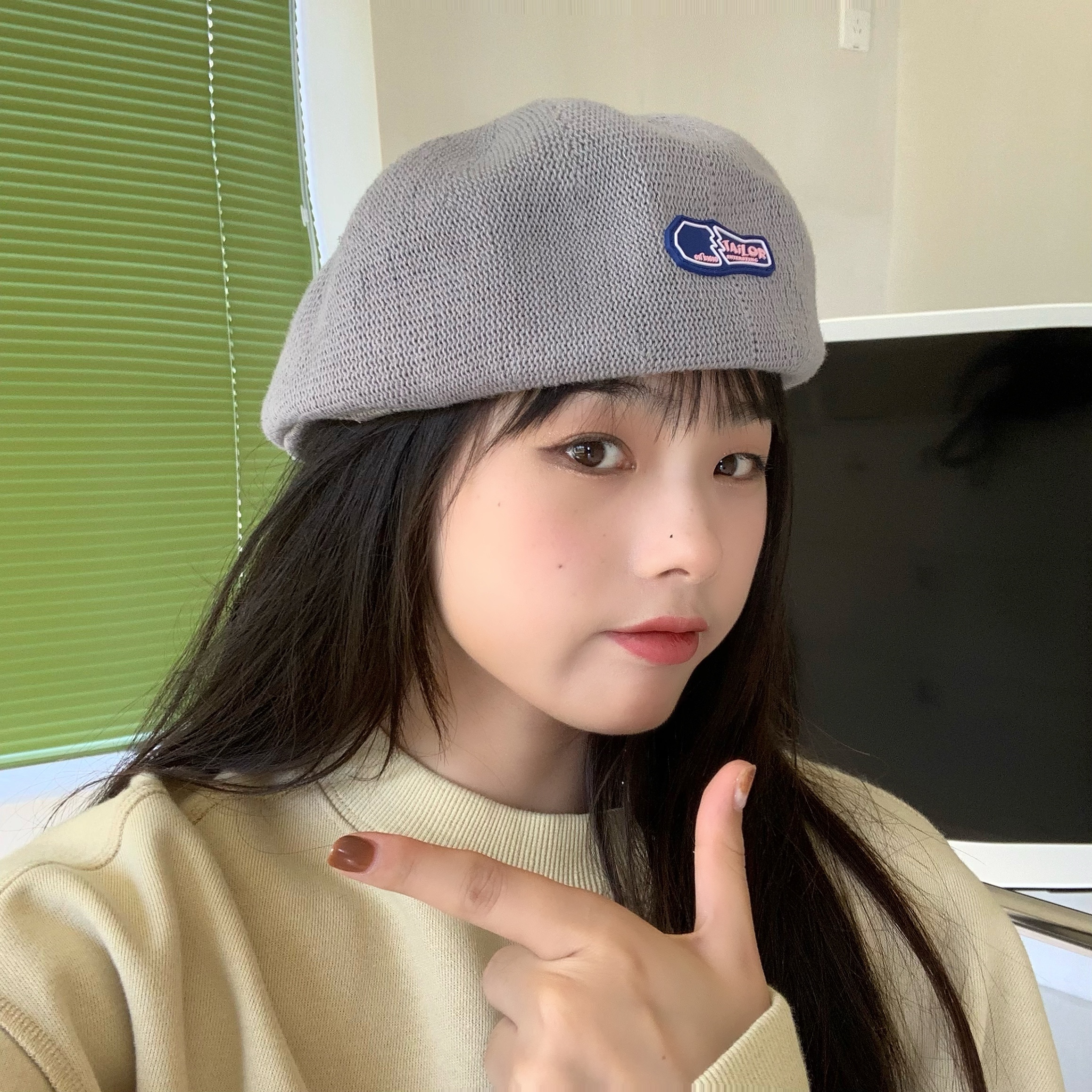 suntek陈奶奶小众透气反戴前进帽女秋韩版时尚短檐鸭嘴帽休闲贝雷帽子