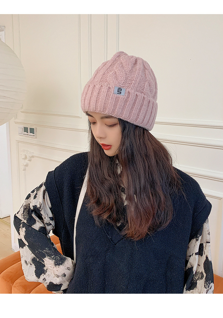 2021新款帽子女秋冬百搭韩版可爱麻花冷帽冬天加厚保暖针织毛线帽fish