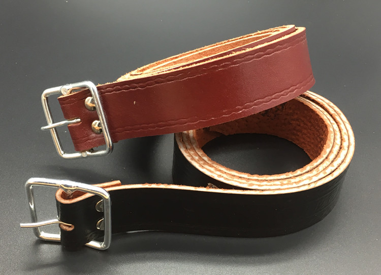 新款纯猪皮男女中老年电工皮带男真皮劳保腰带工具带口眼打孔针扣墨斗