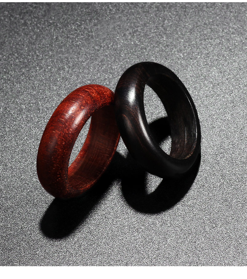 戒指男时尚个性潮檀木网红指环小众复古装饰简约单身韩版男士戒子