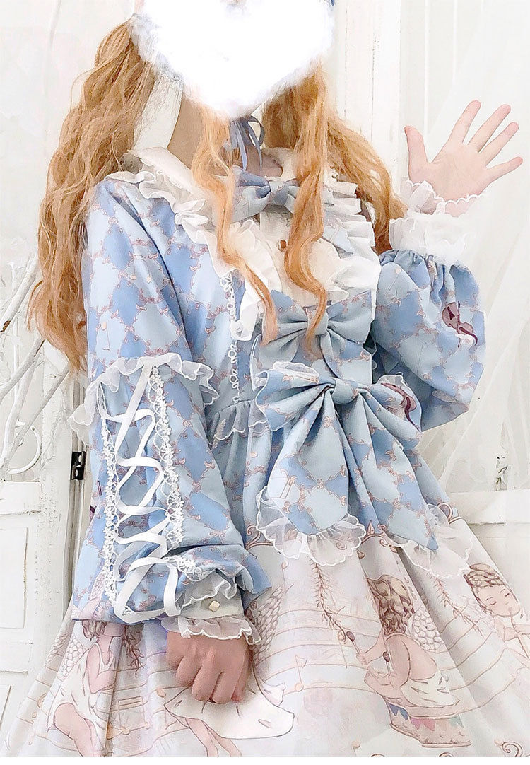 洛丽塔全套lo裙洋装公主裙蕾丝蝴蝶结洛丽塔少女清新甜美lolita连衣裙