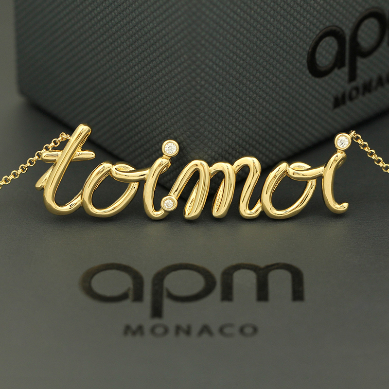 apmmonaco你与我字母项链小众轻奢锁骨毛衣链时尚吊坠女友礼物潮
