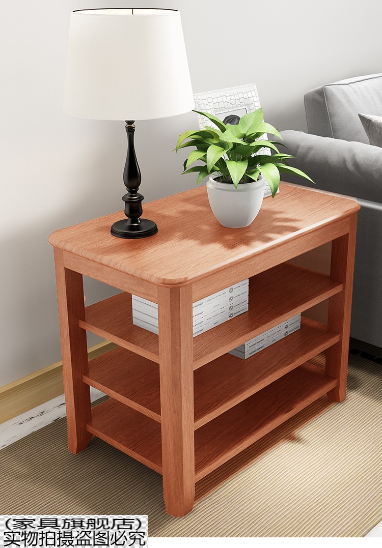 北欧沙发边几柜实木角几柜家用客厅边几沙发边柜侧边柜全实木茶几6703