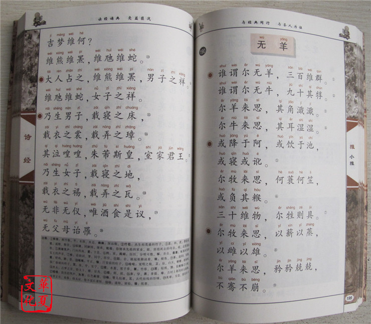 [正版]诗经全集全2册 风雅颂三卷共305首全文注释大字注音插图版 无障碍诵读 中国古诗词大全诗歌作