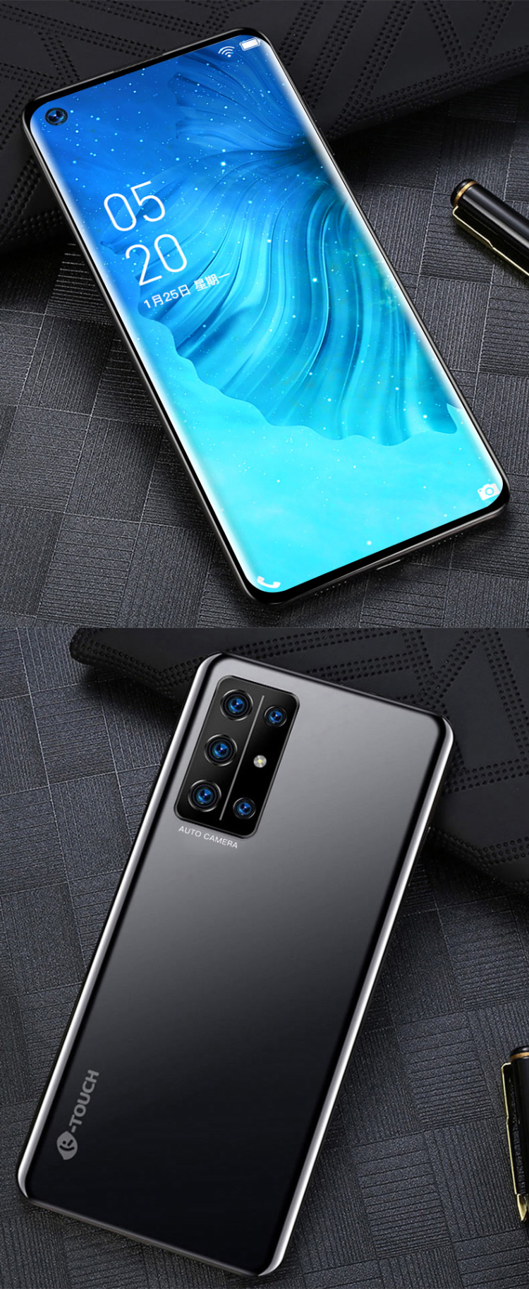 天语p40pro655英寸高清穿孔屏游戏拍照智能手机侧键指纹人脸识别全