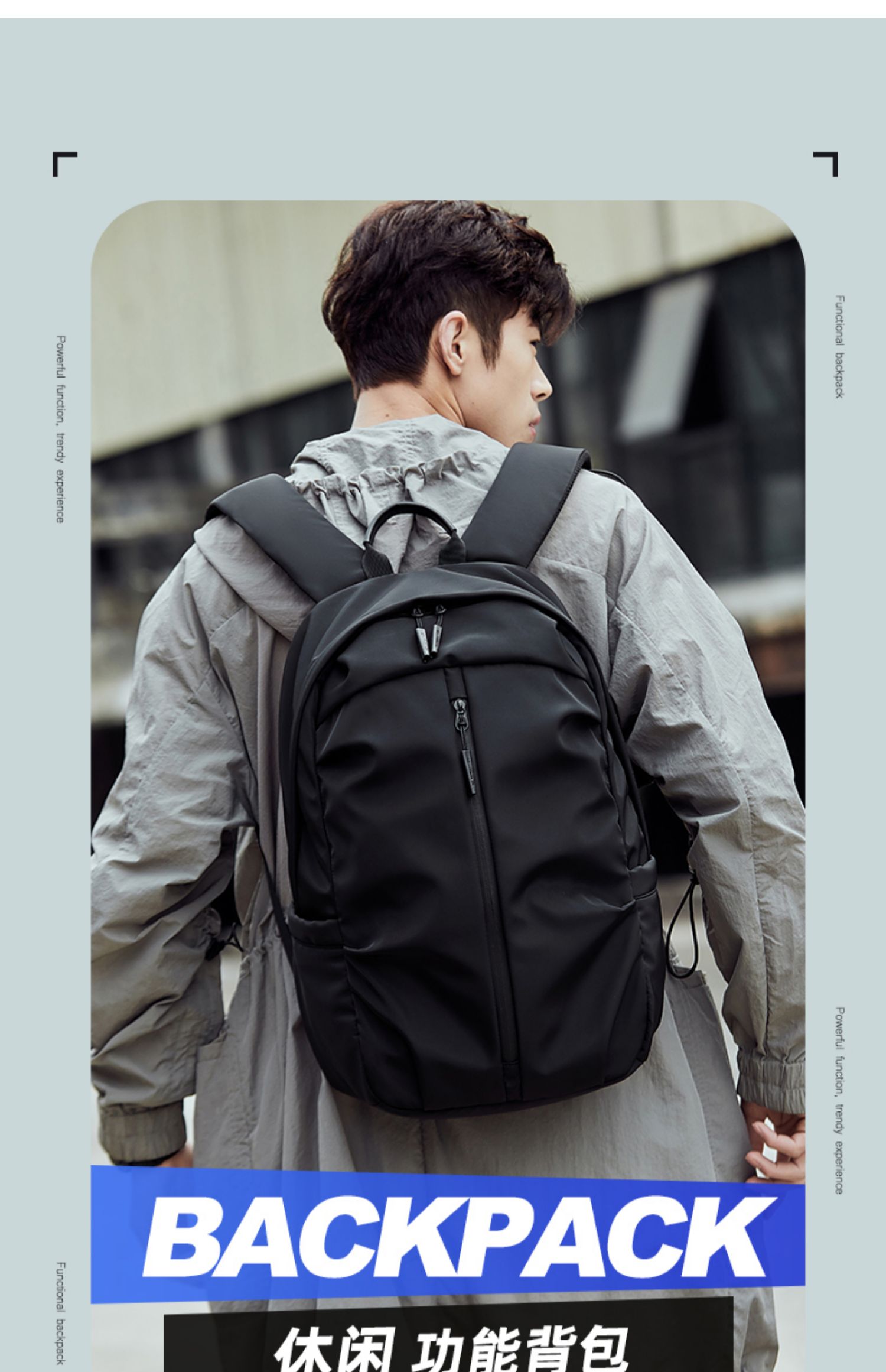 封后(fenghou)男士双肩包1 fenghou背包男ins潮2021新款时尚潮流韩版