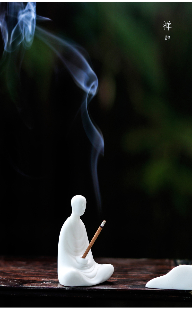 小和尚陶瓷人物禅意摆件佛系无相盆景小摆件鱼缸造景迷你中式装饰