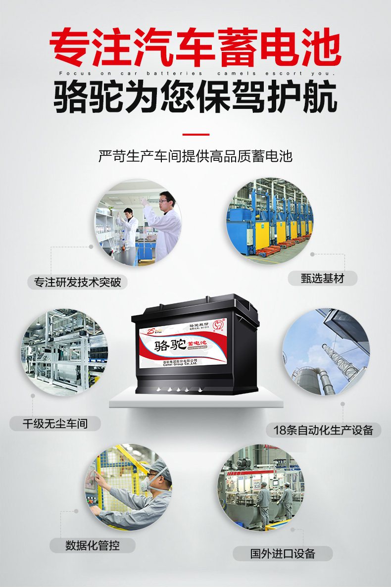 骆驼蓄电池95d31l适用于霸道瑞风普拉多帕杰罗12v85ah汽车电瓶 无旧