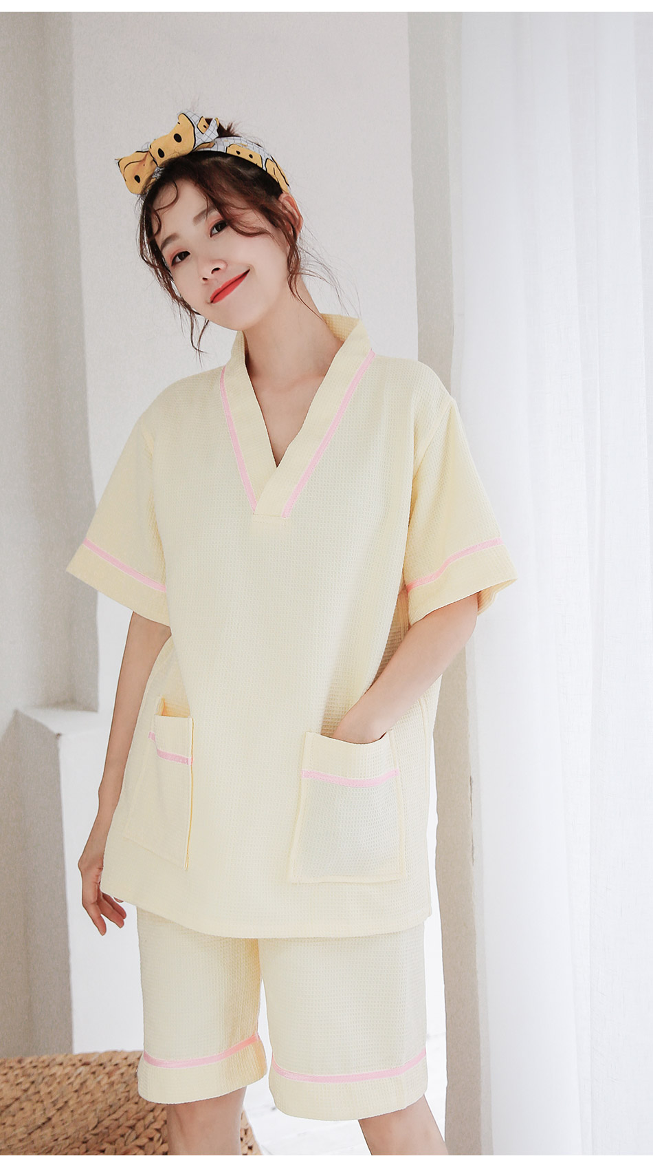 大码美容院汗蒸服女款纯棉浴服男女全棉华夫格桑拿服洗浴中心浴衣