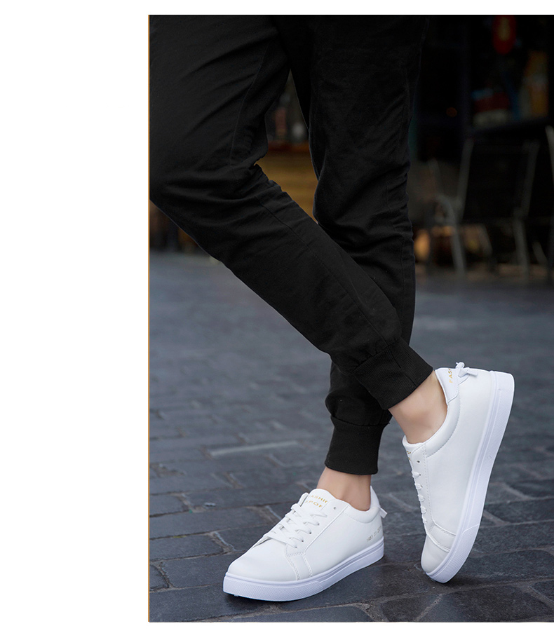 枫述男士休闲鞋1 枫述纯皮小白鞋春季男鞋白色休闲板鞋男韩版潮流学生