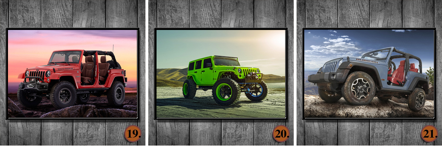 牧马人越野车装饰画jeep汽车海报4s店有框画改装店墙壁贴画