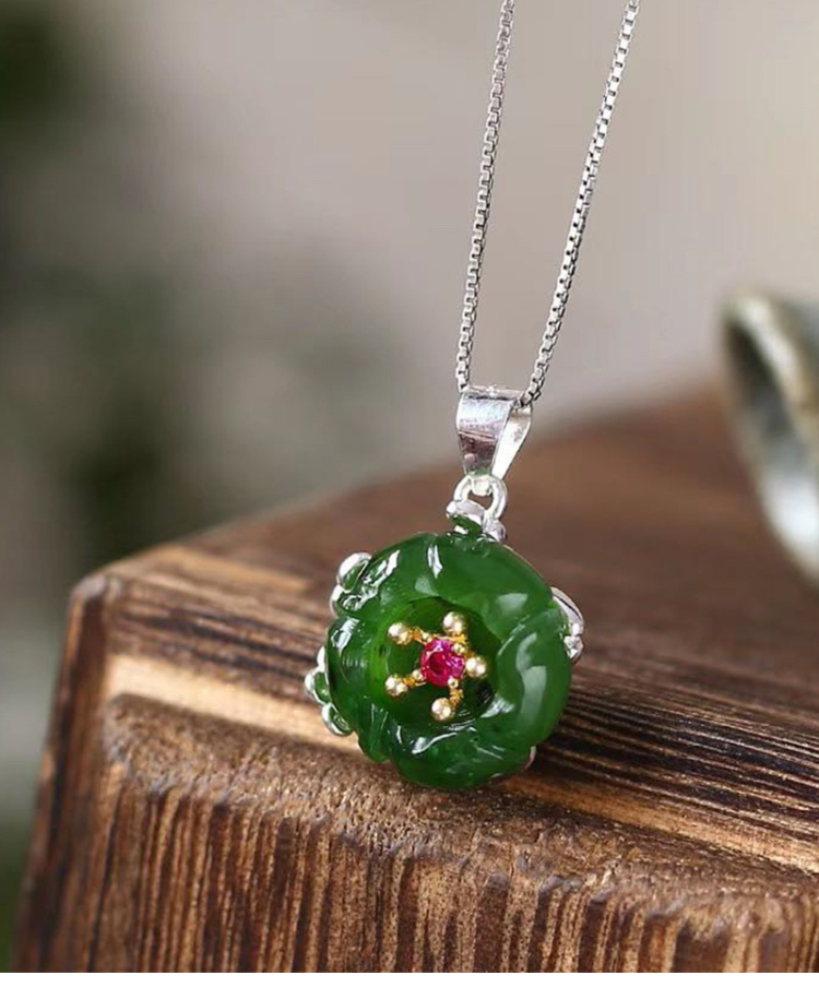 风下(hrfly)翡翠吊坠/项链 风下hrfly 梅花锁骨链 和田玉梅花吊坠