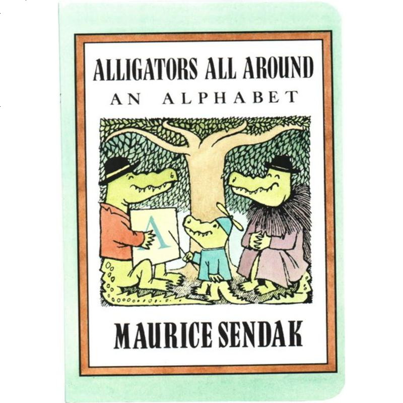 英文原版绘本alligatorsallaround小鳄鱼学字母纸板书廖彩杏书单名家
