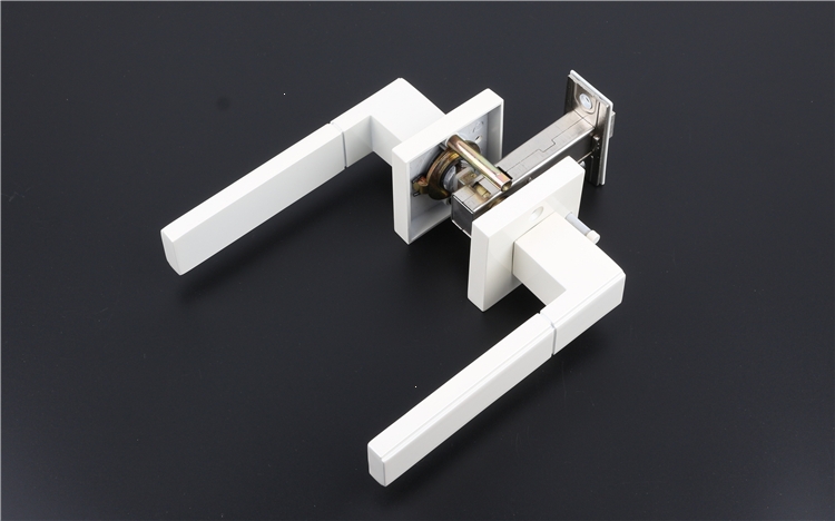 美式简约室内白色门锁方形古达门把手浴室锁卫生间静音门锁