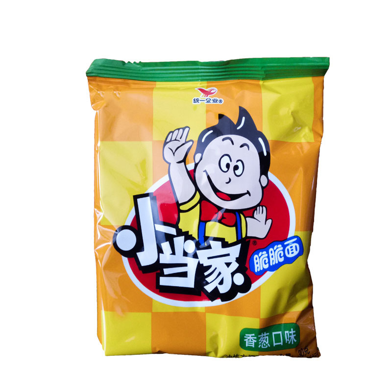 统一小当家干吃面香葱口味干脆面整箱22g48袋老款黄袋子怀旧零食