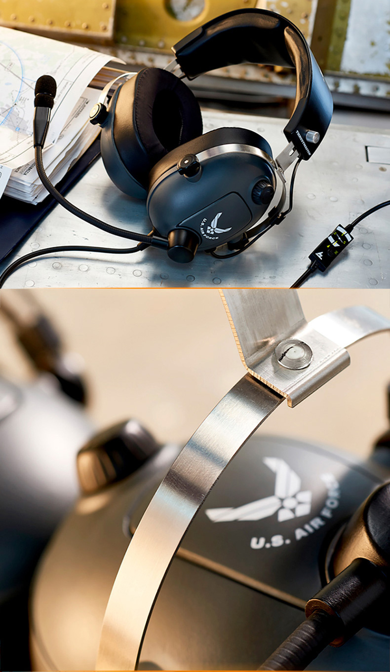 图马思特thrustmaster头戴式游戏耳机吃鸡耳机电竞耳机tflight空军