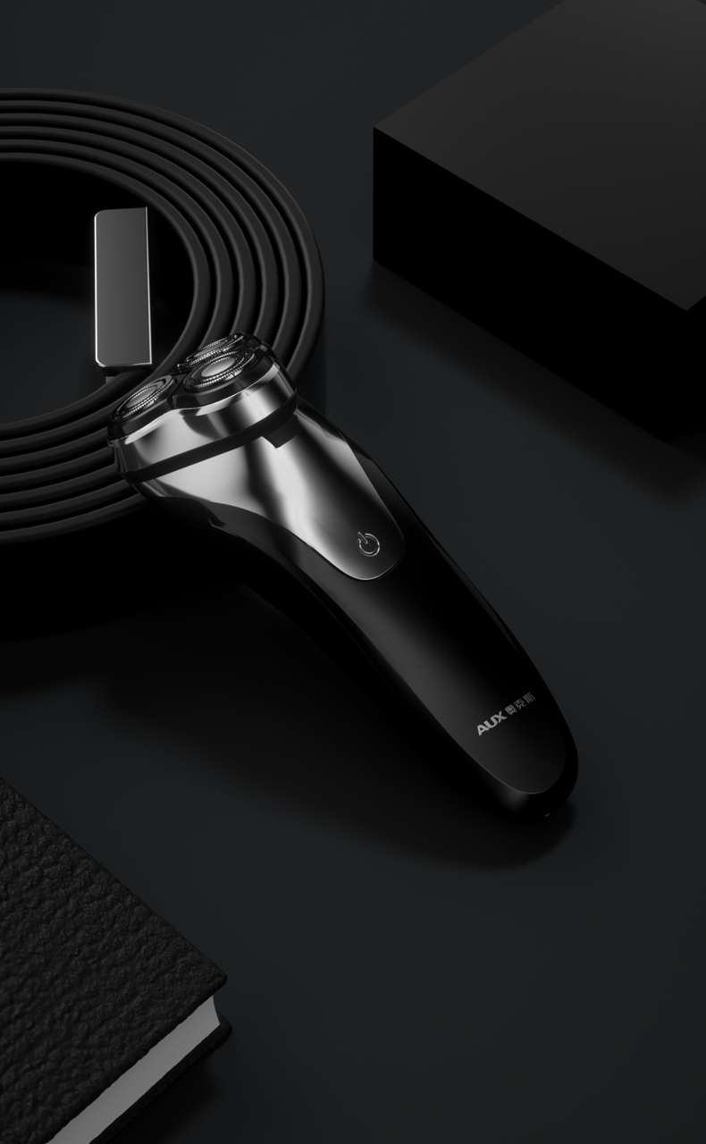 奥克斯aux剃须刀电动男士全身水洗充电式三刀头剃胡须刀正品刮胡子刀