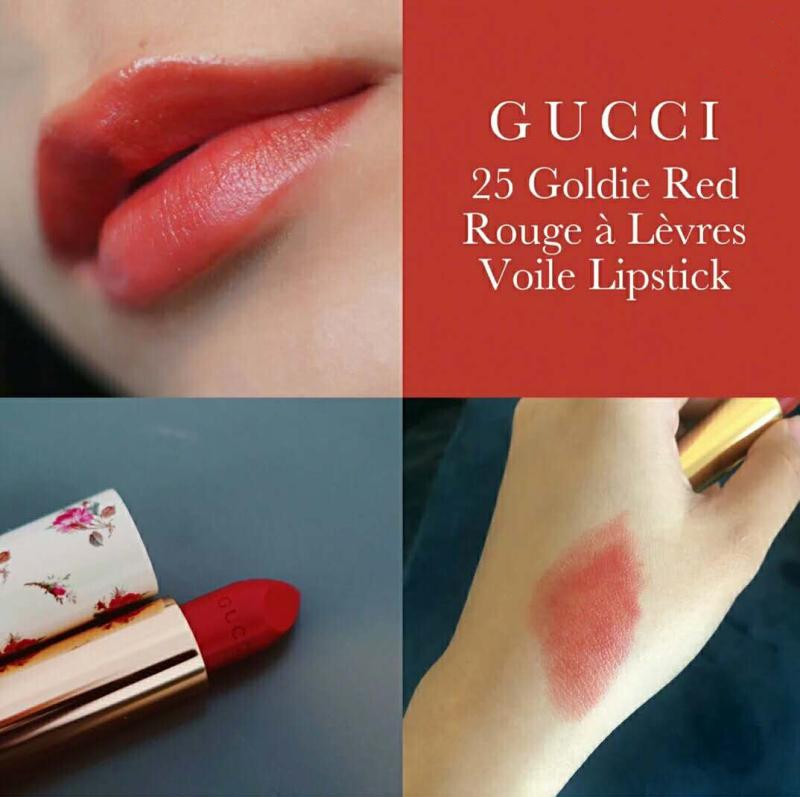 《七夕礼遇》gucci古驰金管口红小碎花 2019新款缎面唇膏203 505 25送