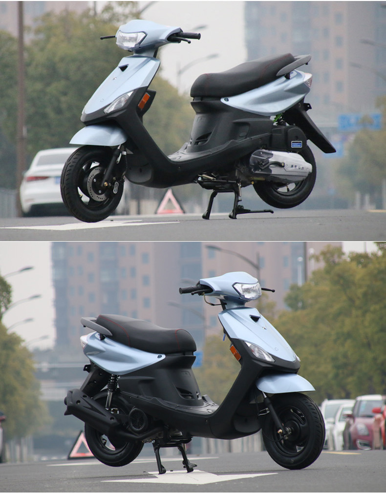 澳派踏板摩托车巧格125cc踏板助力车燃油男女代步改装车鬼火踏板车黑