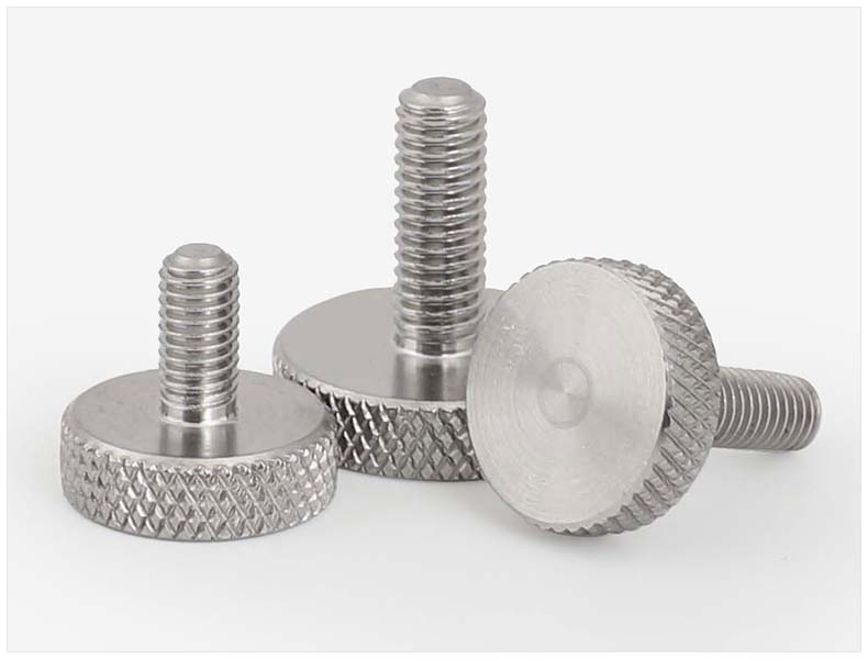 敬平螺丝部件 304不锈钢滚花螺丝钉手扭手拧调节螺栓大头广告镜面m3m4