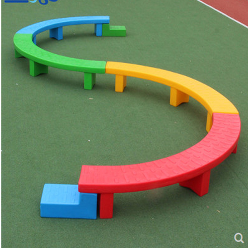 皖尧儿童感统器材s型平衡木s型独木桥四桥二墩幼儿园户外运动玩具