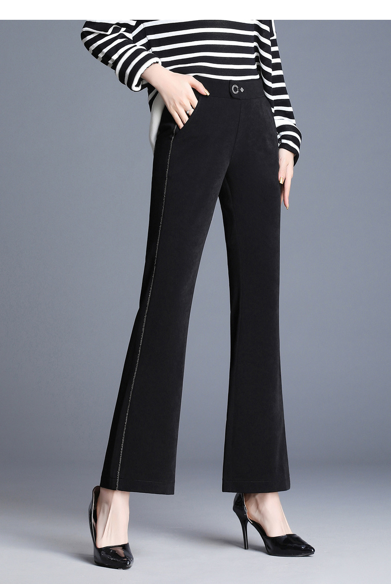 女裤子韩版喇叭裤春季2020新款修身微喇裤纯色显瘦休闲长裤女士休闲裤