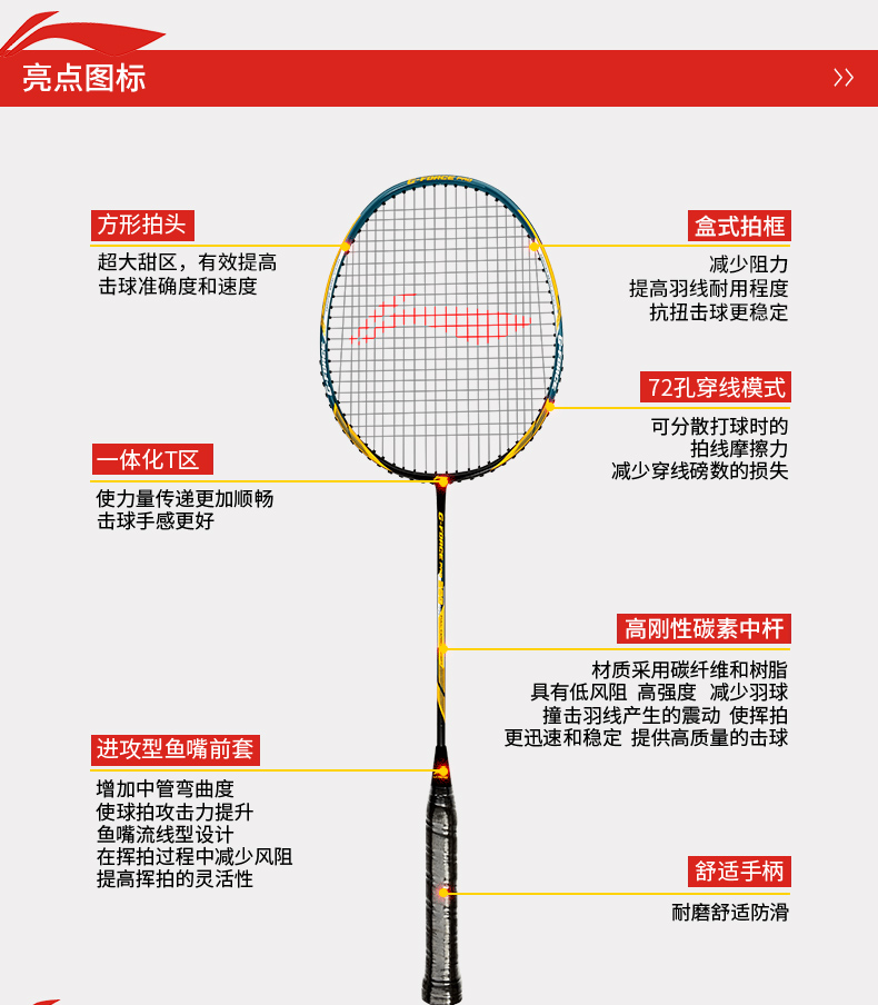 李宁羽毛球拍型号分类图片