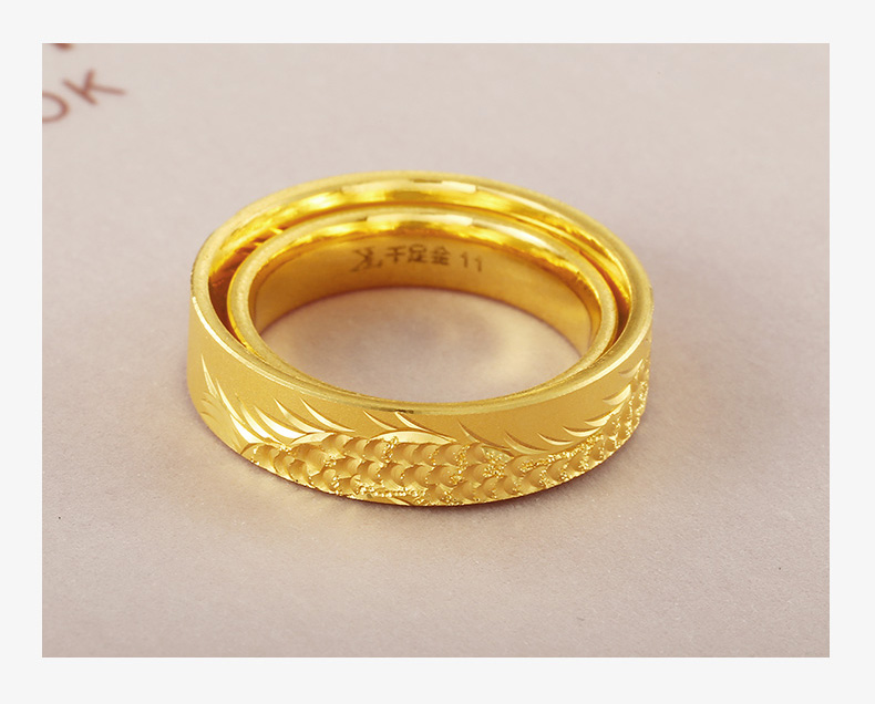 金大福kingtaifook黄金龙凤戒黄金龙凤情侣戒指黄金戒指婚戒足金龙戒