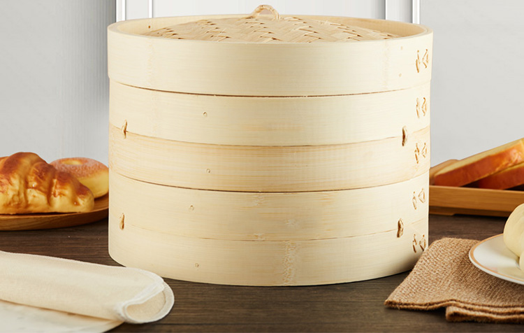 手工蒸笼竹制家用大小蒸格竹蒸屉小笼包子馒头笼屉商用厨房小工具蒸架