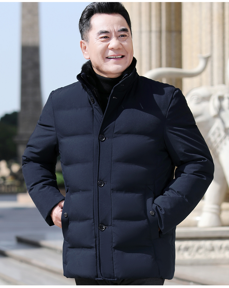 baluoshang中老年人羽绒棉衣男爷爷冬装外套棉袄5060岁加厚冬天爸爸装