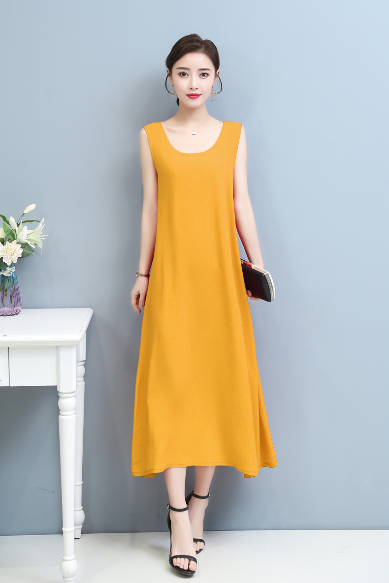 《吊带背心裙女2021夏新款棉绸打底衬裙连衣裙子内搭外穿长裙a字裙 a