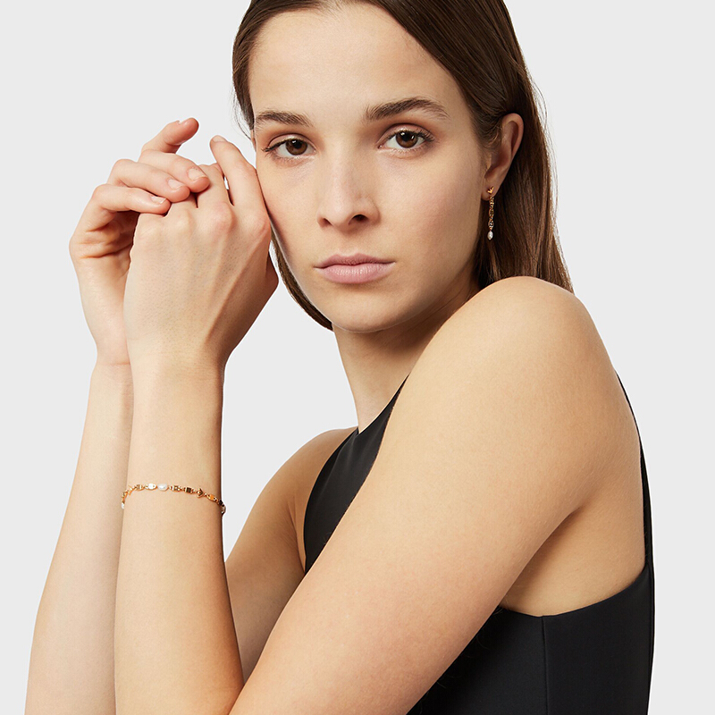 emporioarmani阿玛尼女士明星同款女士手链925银玫瑰金色时尚珍珠女士