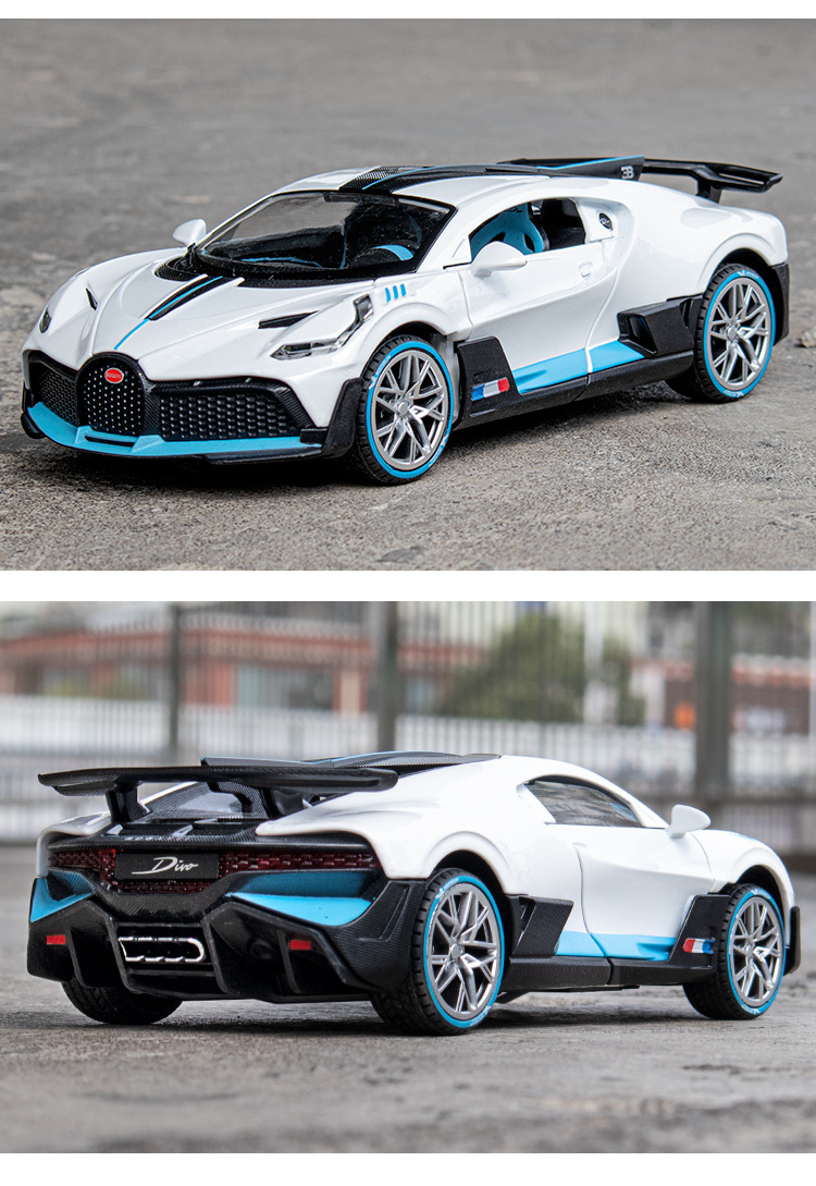 《1:22布加迪divo蓝 1:22仿真布加迪divo合金模型超跑金属跑车模型